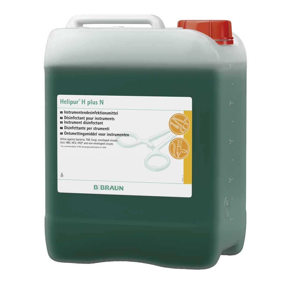 Instrumentendesinfektion Helipur® H plus N: grüner Kanister mit Tragegriff und rotem Deckel
