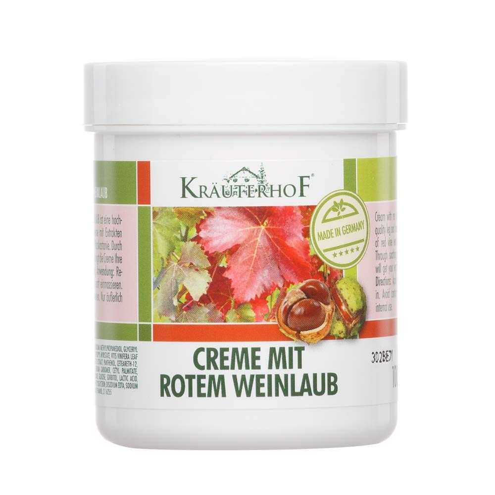 Kräuterhof® Creme für Beine & Füße mit rotem Weinlaub, 250 ml