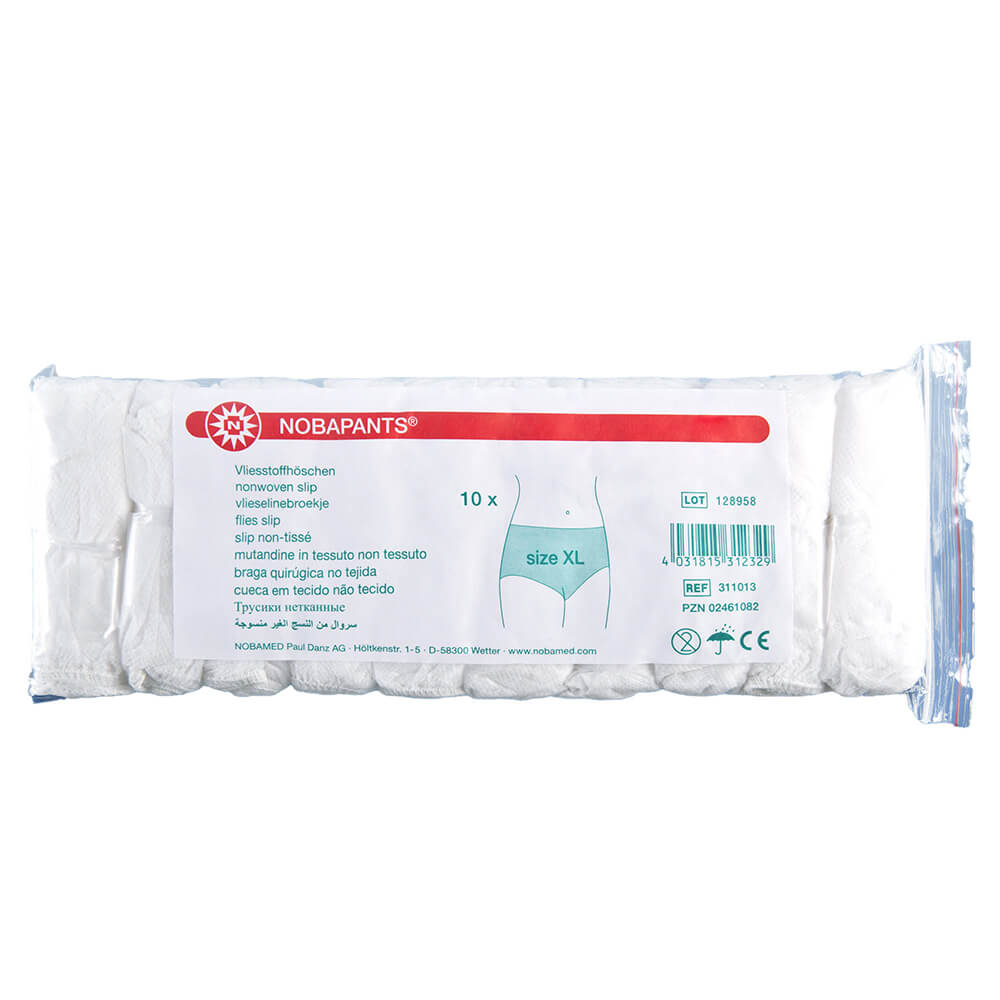 Vliesstoff-Einweghöschen, 10er-Pack, weiß, Größe XL, Nobapants