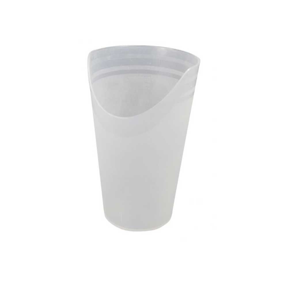 Transparenter Trinkbecher mit Nasenausschnitt, 250 ml