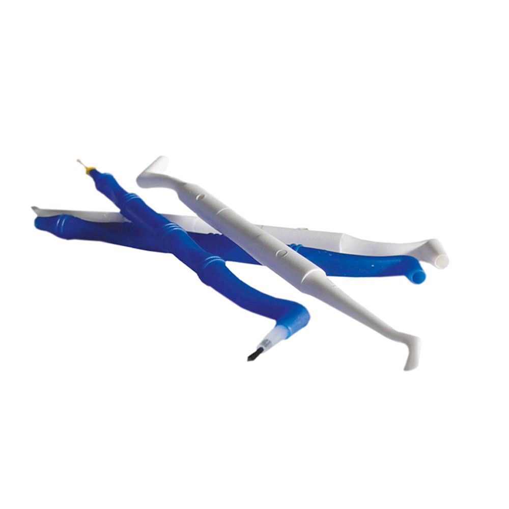 Euronda Halter mit 2 beidseitigen Applikationstips, blau und weiß, mit Spitzen