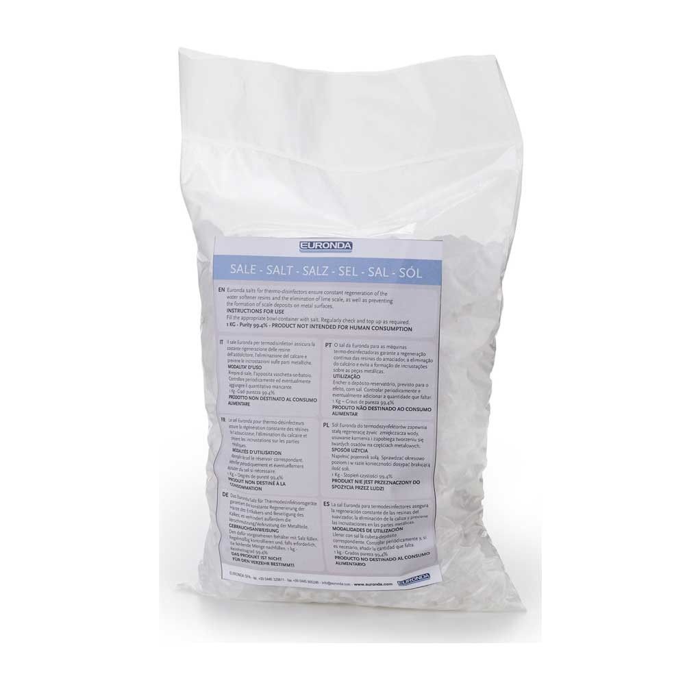 Regeneriersalz in weißem Beutel mit EUROxDA-Aufdruck, 1 kg, für Thermodesinfektoren