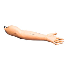 Naht-Arm aus Vinylhaut, seitliche Ansicht mit sichtbarer Naht am Unterarm