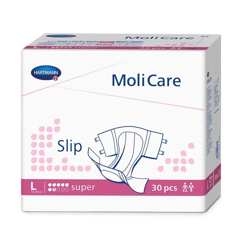 Inkontinenzslip-Box MoliCare Slip super mit pinkem Aufdruck, 30 Stück, L