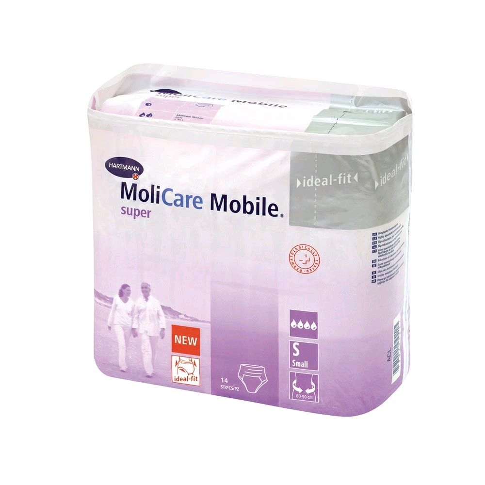 Inkontinenzslips-Verpackung MoliCare Mobile super, lila Karton mit ideal-fit