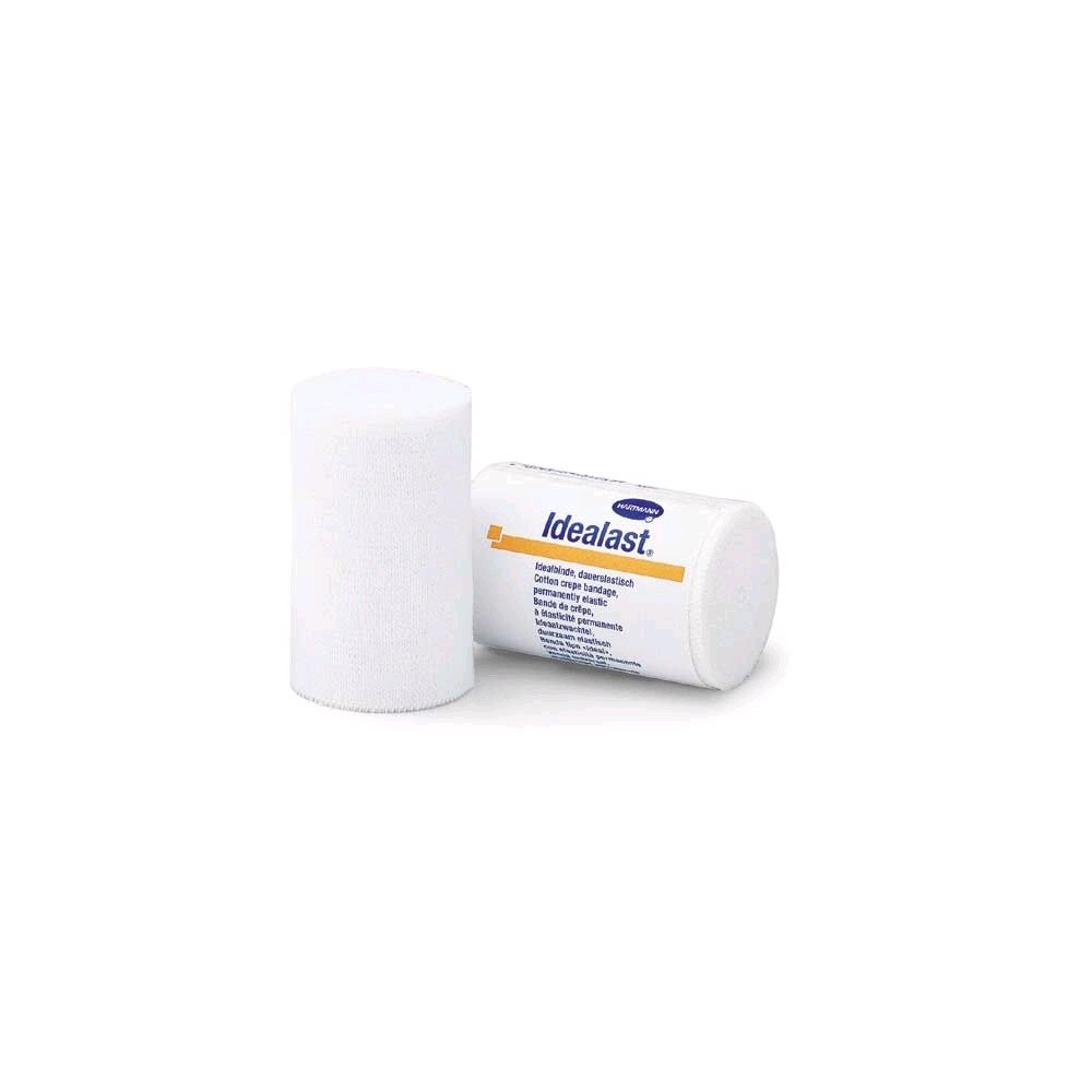 Weiße elastische Fixierbinde von Idealast, Rolle mit Zylinder