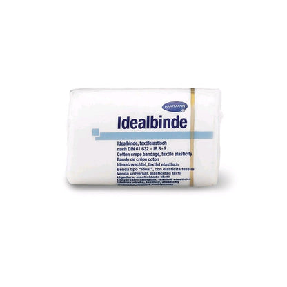 Textilelastische elastische Binde, weiße Rolle mit blauem Streifen und Aufdruck
