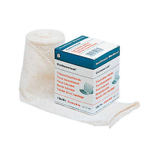 Holthaus Medical Cottonelast® Trikotschlauchbinde: weiße Rollbinde mit ausgerolltem Rand