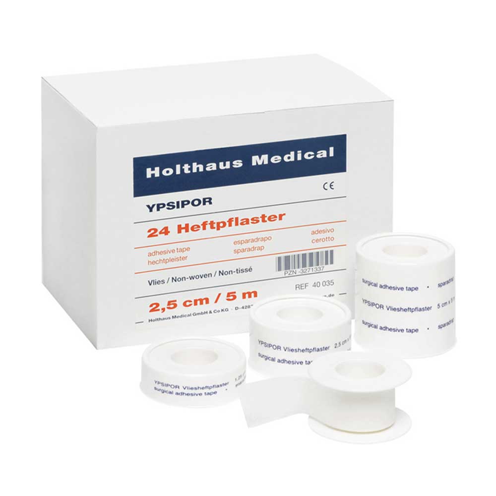 Vlies-Heftpflaster Holthaus Medical YPSIPOR mit 24 Pflastern in weißer Faltschachtel