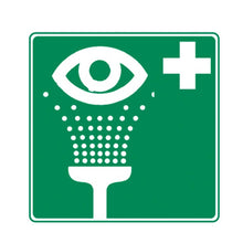 Leuchtende Augen-Spüleinrichtung 20×20 cm mit Augen- und Plus-Symbol.