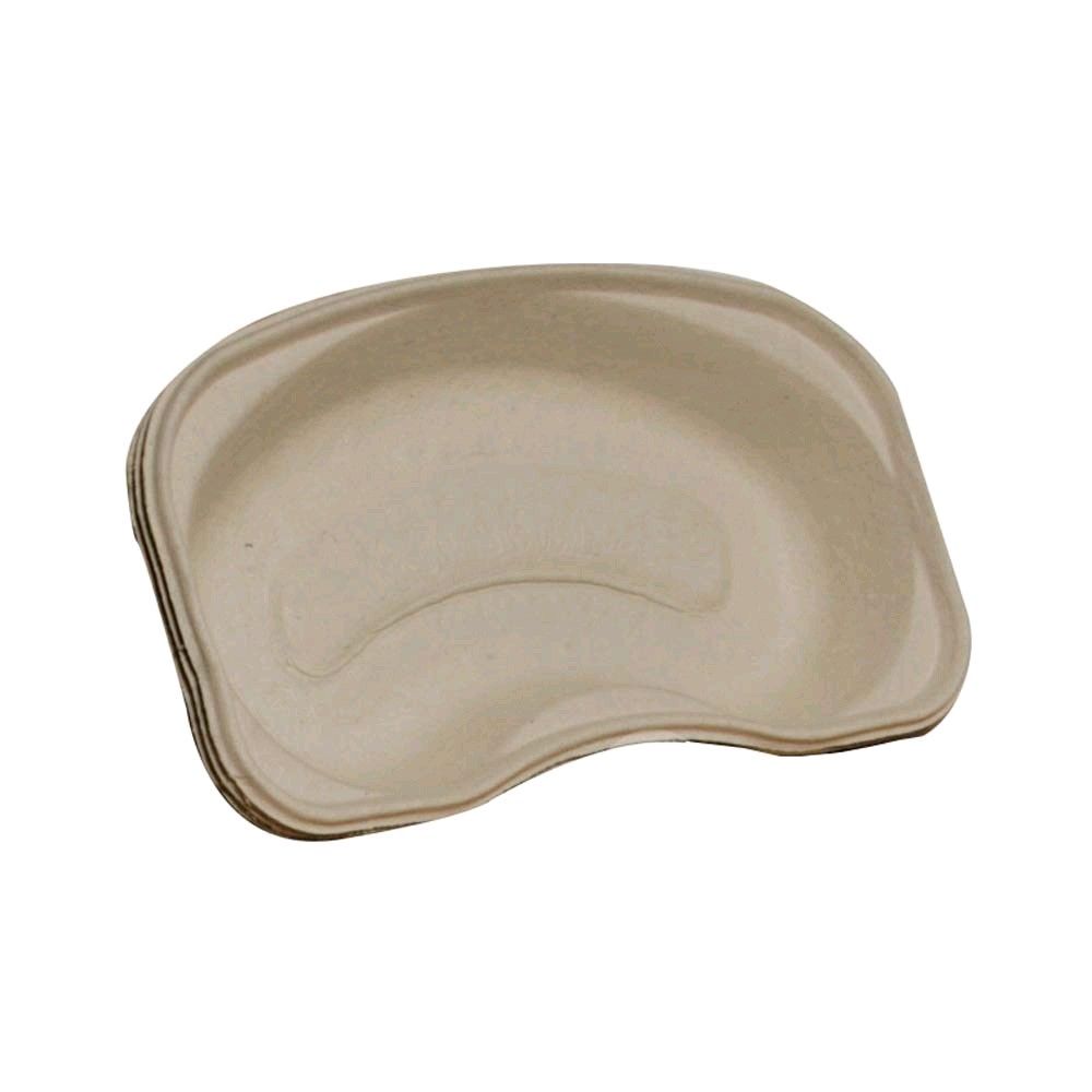 Einweg-Bowlnierenschale aus Pappe, beige, mit breitem abgerundetem Rand