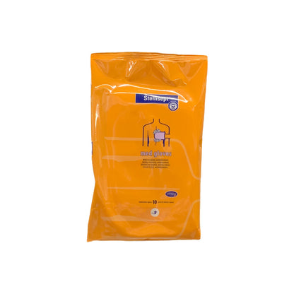 Desinfizierende Waschhandschuhe, orange Beutel mit Frontaufdruck und Angabe „10“ (10 St.)