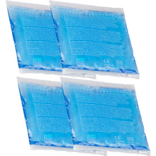 4 blaue Gel-Kompressen, 13 x 14 cm, in Folienbeuteln