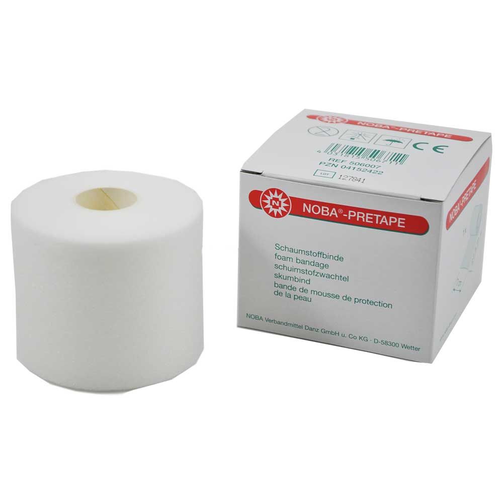 Schaumstoffbinde-PreTape-Rolle NOBA®-PRETAPE mit Verpackung