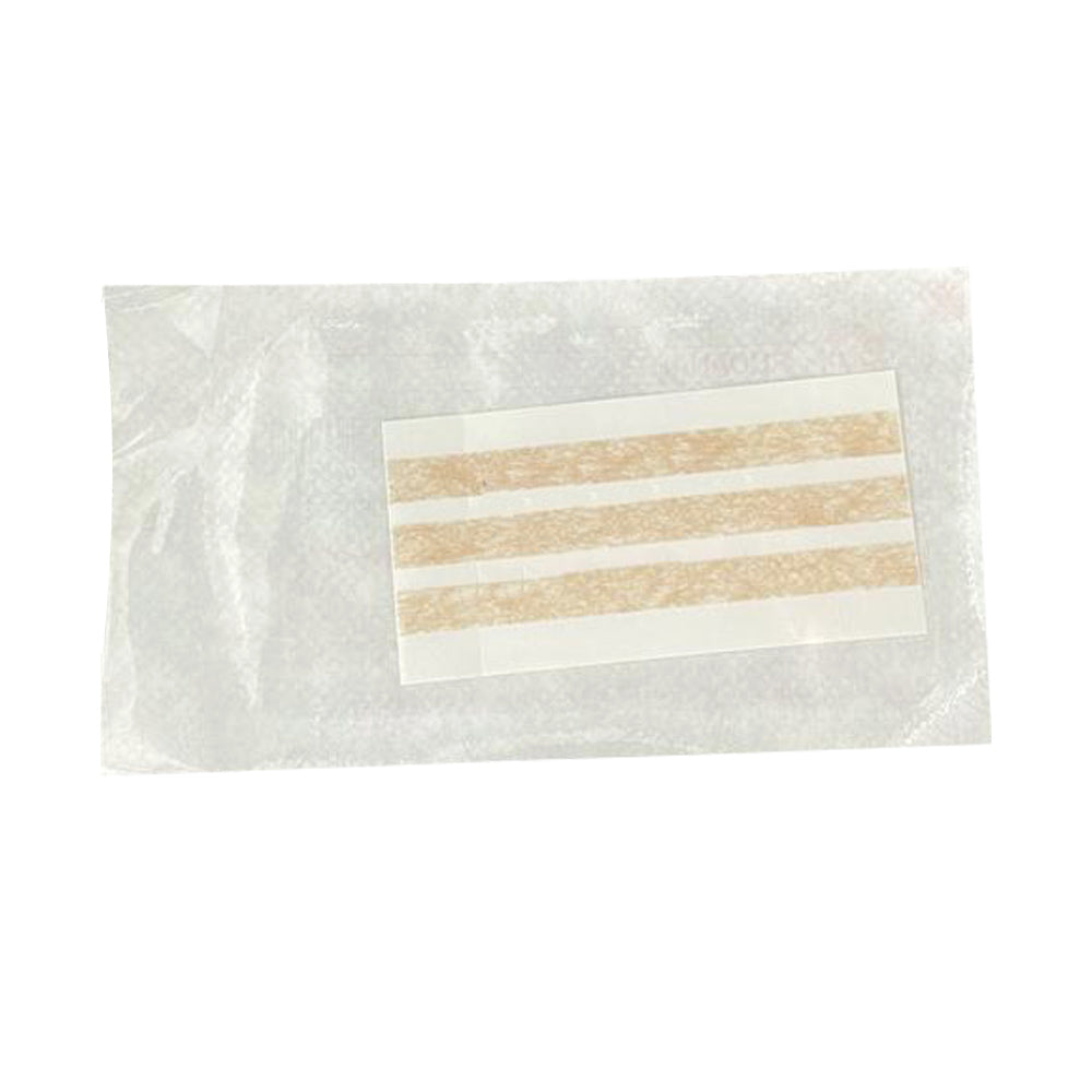 Versiegelte Folie mit drei beige Wundnahtstreifen