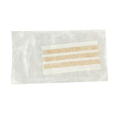 Versiegelte Folie mit drei beige Wundnahtstreifen