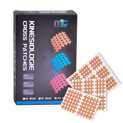 Beige Gittertape-Patches in Kreuzform, 18 Stück