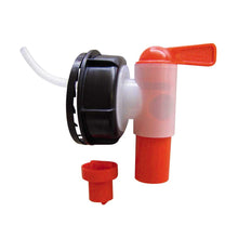 B.Braun Auslaufhahn für 5‑Liter‑Kanister mit Drehgriff, rotem Hebel und Auslaufrohr