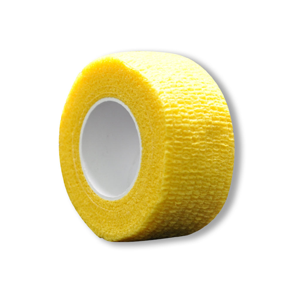 Kohäsives Fingertape, gelbe Rolle mit klebender Textiloberfläche