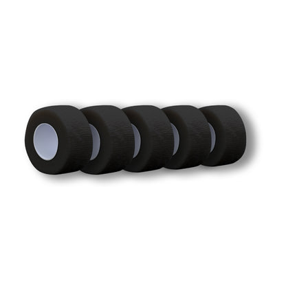 Kohäsives Fingertape, schwarz, Klebebandrollen-Set