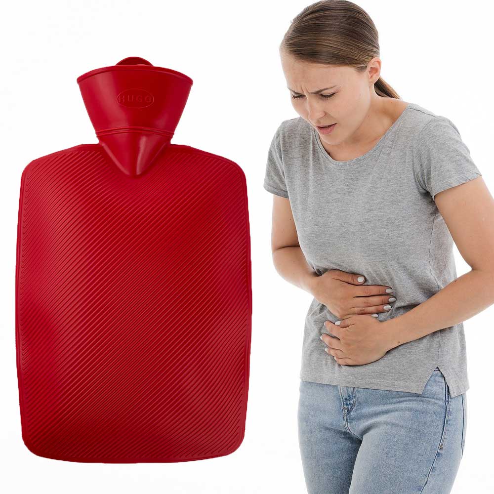 Hugo Frosch Klassik Wärmflasche 1,8 l, rot, Lamelle mit Rippenprägung