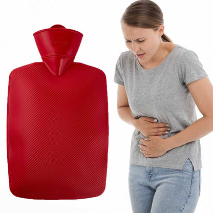 Hugo Frosch Klassik Wärmflasche 1,8 l, rot, Lamelle mit Rippenprägung