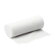 Elastischer Fixierverband-Rolle, weiß, liegt mit Bandstreifen flach
