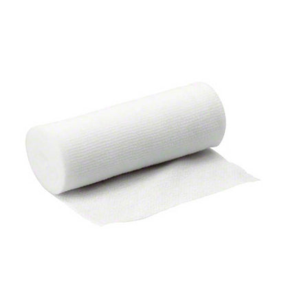 Elastischer Fixierverband, weiß, gerollt auf Bandunterlage