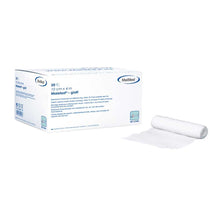 Sterile Fixierbinde MaiMed Maielast®-glatt: aufgerollte Rolle und Kartonpackung