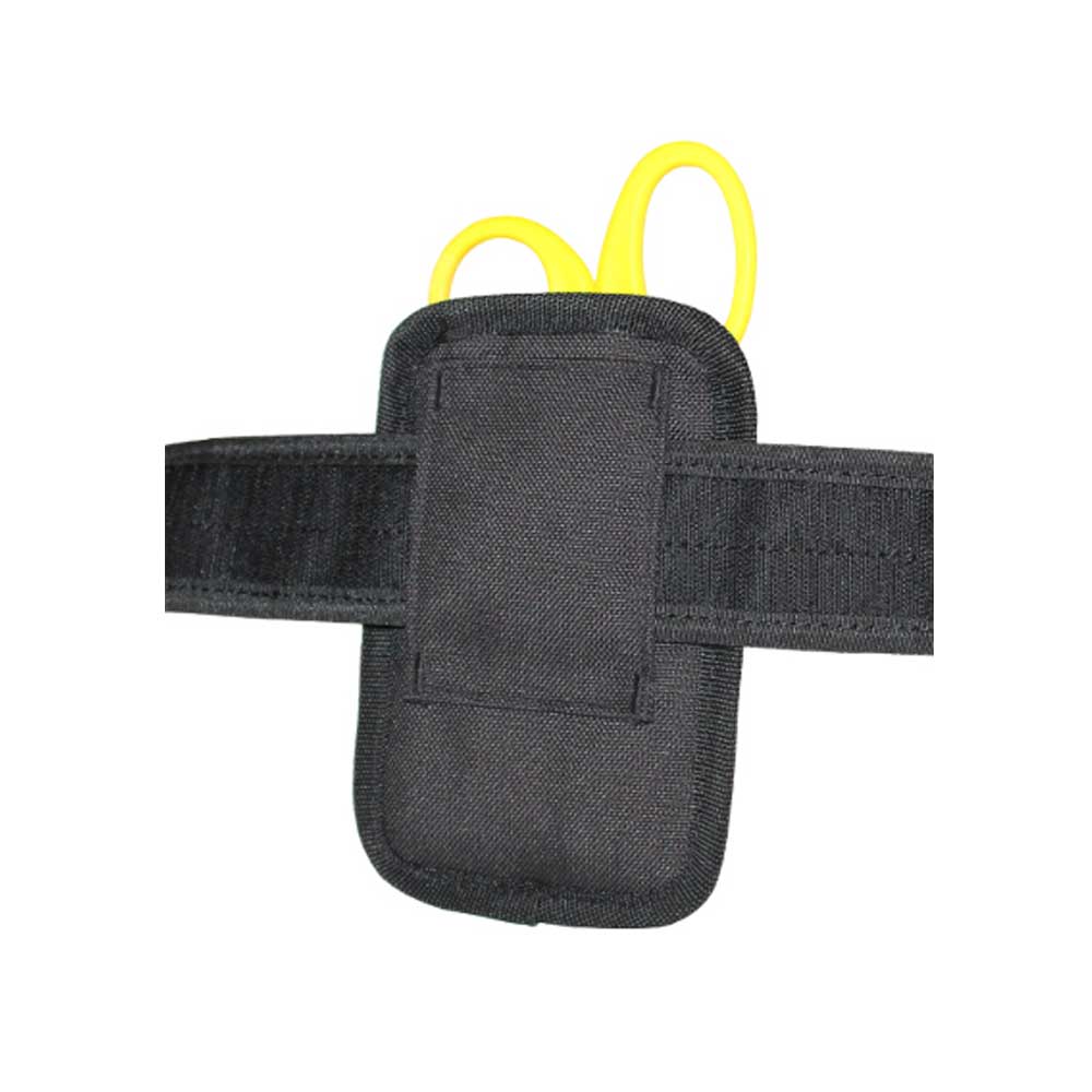 Schwarzes Handschuh-Holster mit breitem Klettband und verschließbarer Vorderklappe