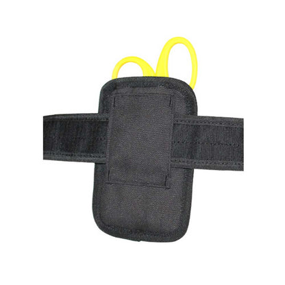 Schwarzes Handschuh-Holster mit breitem Klettband und verschließbarer Vorderklappe