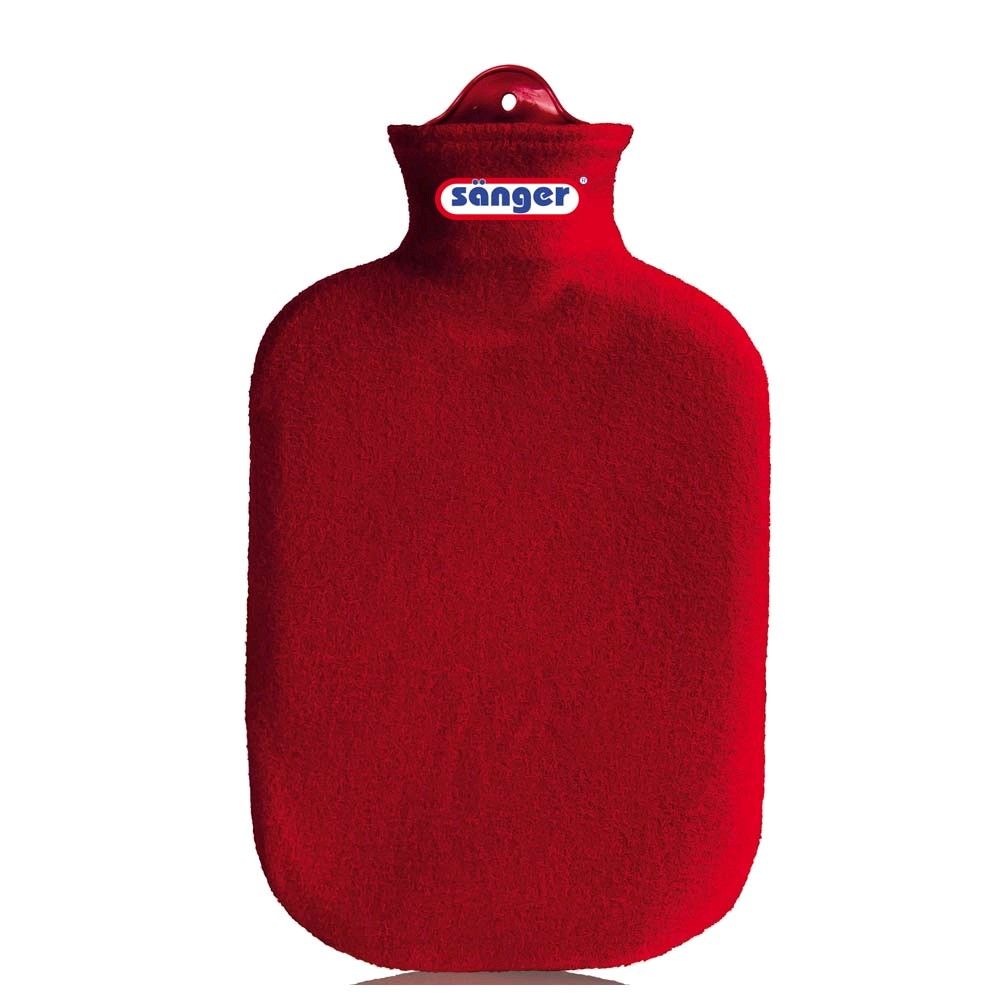 Wärmflasche mit Fleecebezug von Sänger, rot