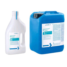 Instrumentendesinfektion gigasept® FF Neu: weißer Flaschen- und blauer Kanister