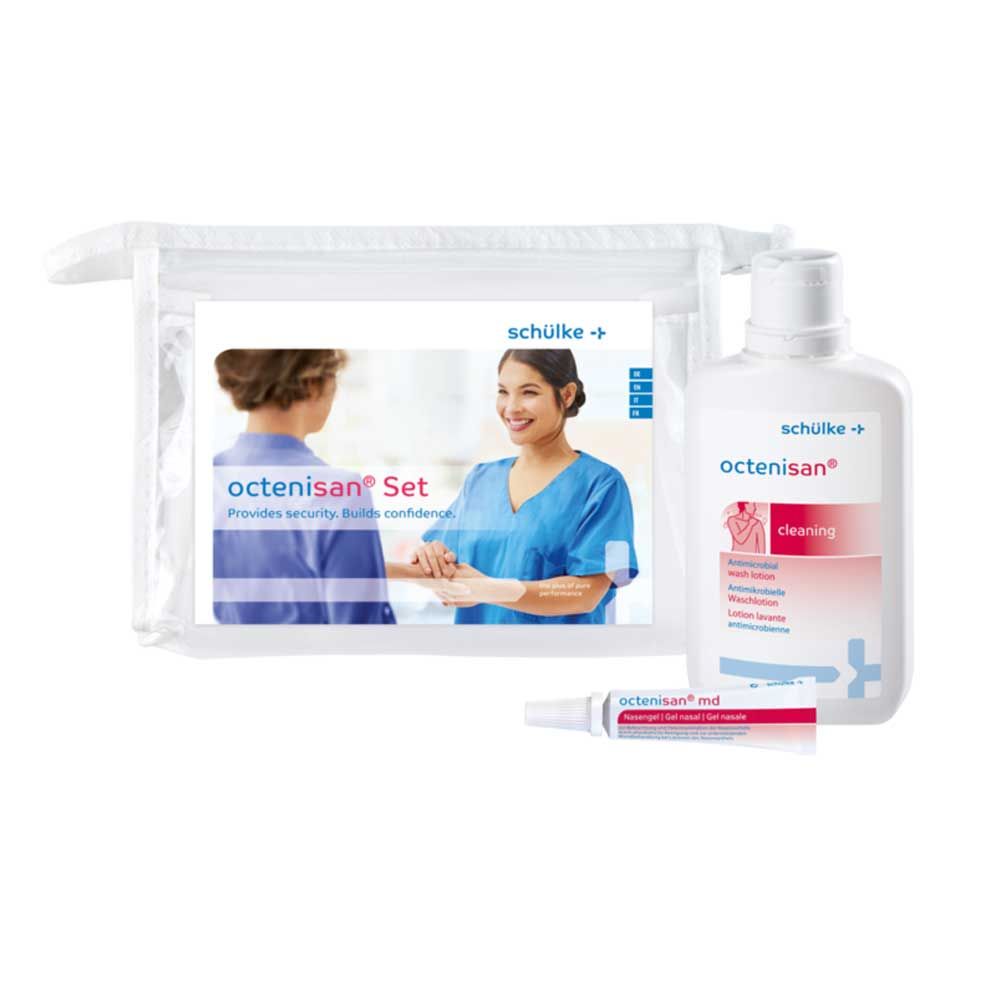 Schülke octenisan® Set mit Waschlotion und Nasengel, Beutel, Flasche und Tube