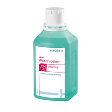 Waschlotion-Flasche Schülke s-m® in türkisgrün, mit weißem Verschluss
