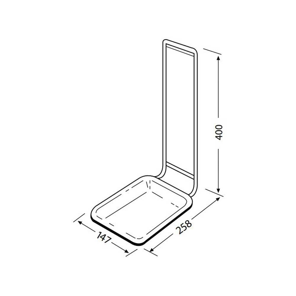 Schülke sm2 Tropfschale mit Halterung, Maße 400×258×147 mm (Skizze)