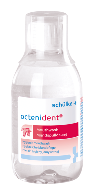 Schülke octenidol® Mundspül-Lösung in Flasche mit Verschluss, Etikett vorn
