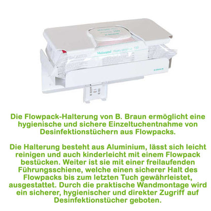 B.Braun Flowpack-Wandhalterung für hygienische Einzel-Tuchentnahme aus Flowpacks