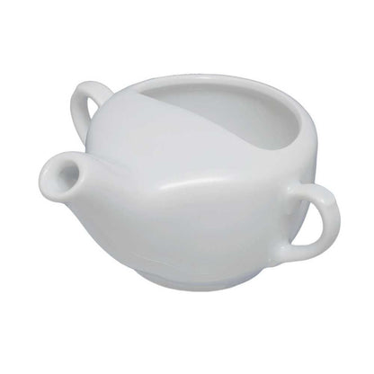 Weiße Schnabeltasse mit Schnabel und rundem Gefäß, seitlicher Henkel, 200 ml
