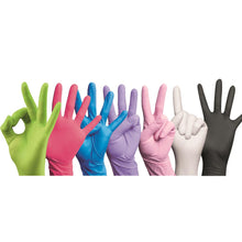 Nitril-Handschuhe im Set, verschiedene Farben von hell bis dunkel