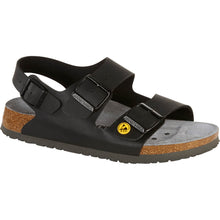 Schwarze Birkenstock-Sandale Milano ESD mit zwei verstellbaren Schnallen