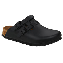 Birkenstock Kay SL Clog aus schwarzem Leder mit zwei Schnallen und Riemen
