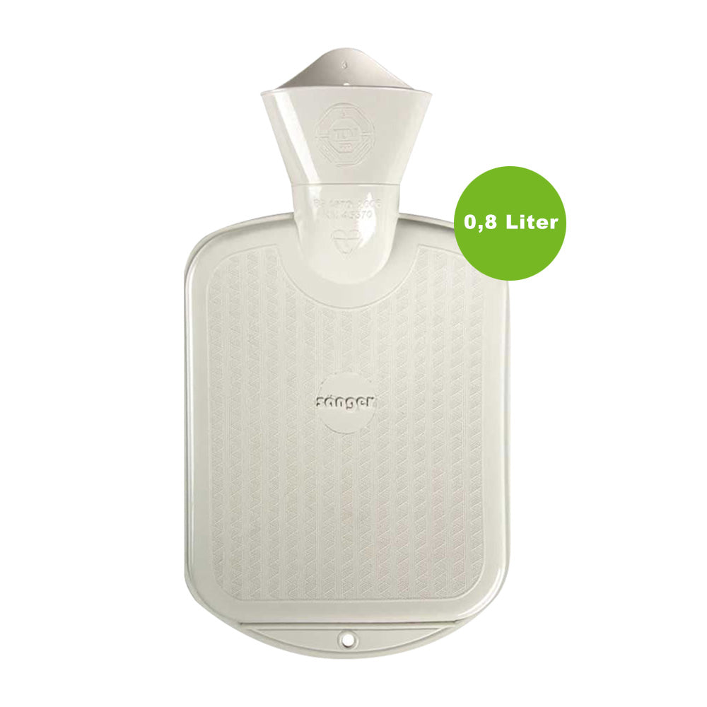 Sänger Kinder-Wärmflasche, weiß, 0,8 Liter, flache Form mit Einfüllöffnung