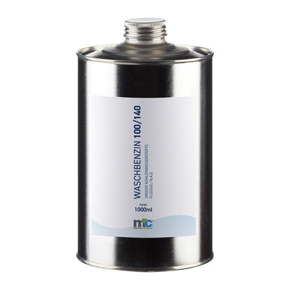 Waschbenzin 100/140 im 1.000-ml Metallkanister mit Etikett, farblos