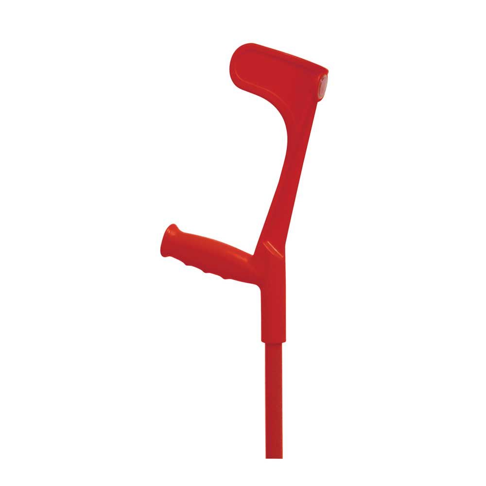 Behrend Unterarmgehstütze in Rot mit Unterarmauflage und Handgriff