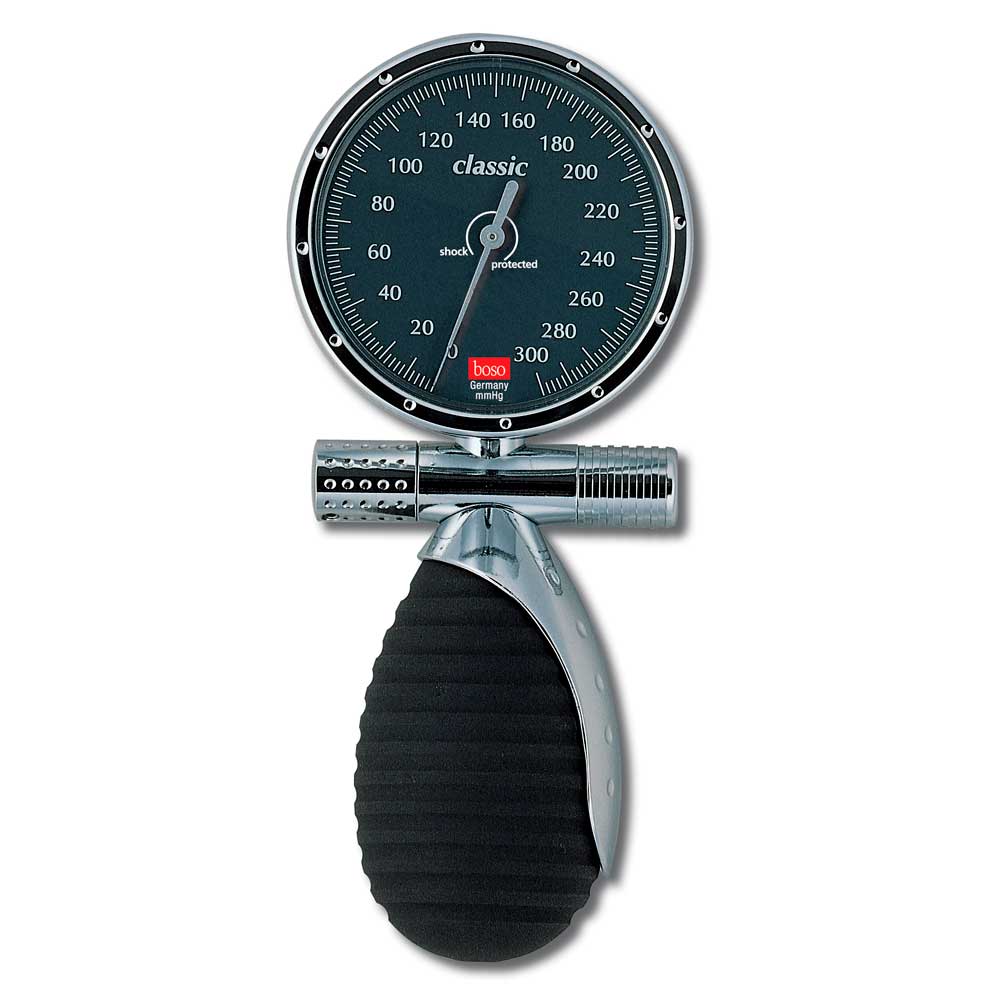 Klassisches Blutdruckmessgerät mit Manometer und Armmanschette