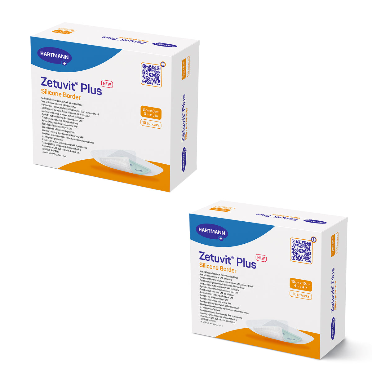 Hartmann Zetuvit® Plus Silikonrand-Verband, Packung mit Produktabbildung