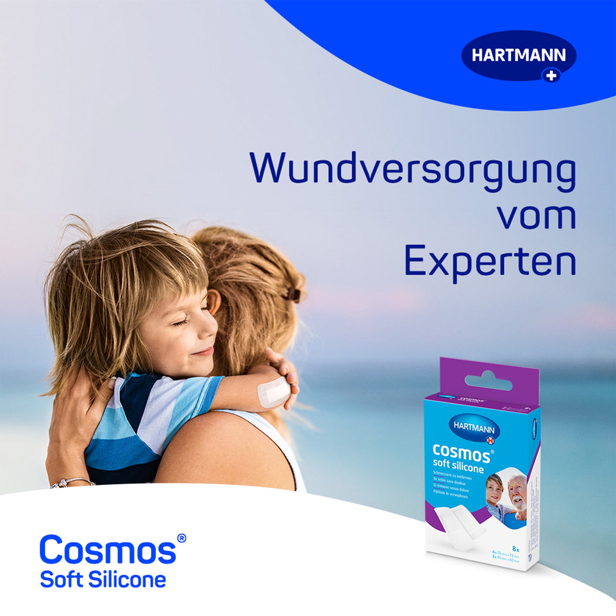 Hartmann Cosmos® Soft-Silicone Pflasterstrips, Packung mit 8 Stück