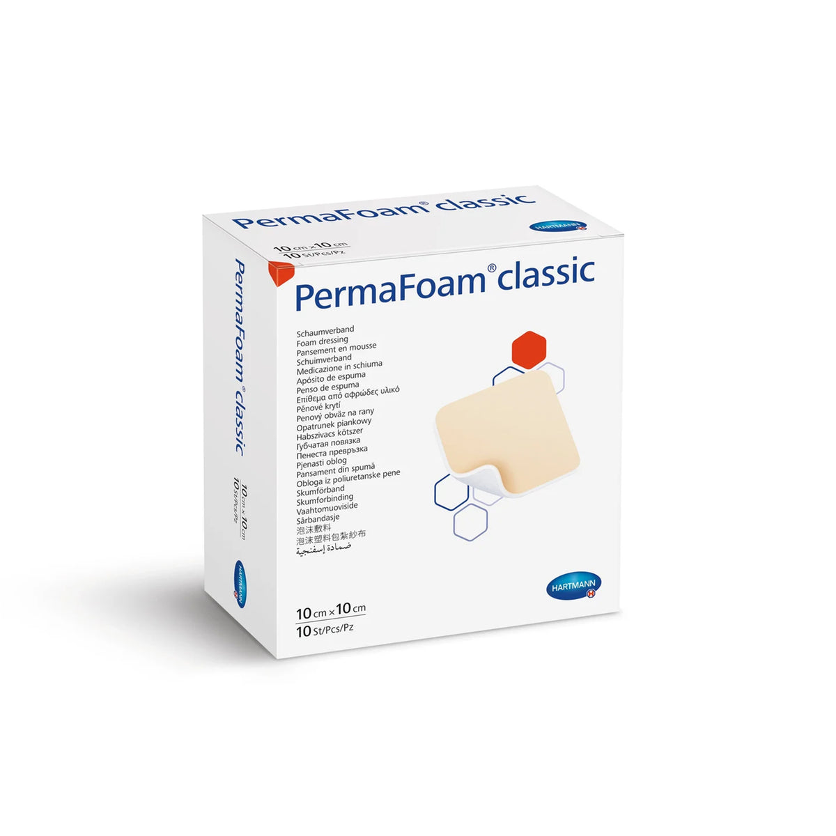 Hartmann PermaFoam® Classic Schaumverband-Box, 10×10 cm, 10 Stück