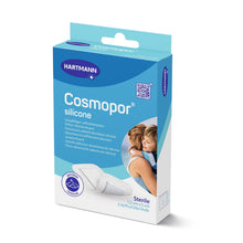 Hartmann Cosmopor® Silikon-Wundschnellverband, sterile Verpackung mit Pflasterabbildung